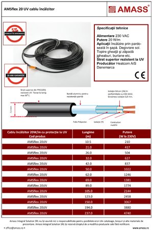 cablu incalzitor AMSflex 20UV