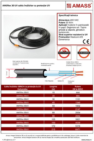 cablu incalzitor AMSflex-30UV (400V)